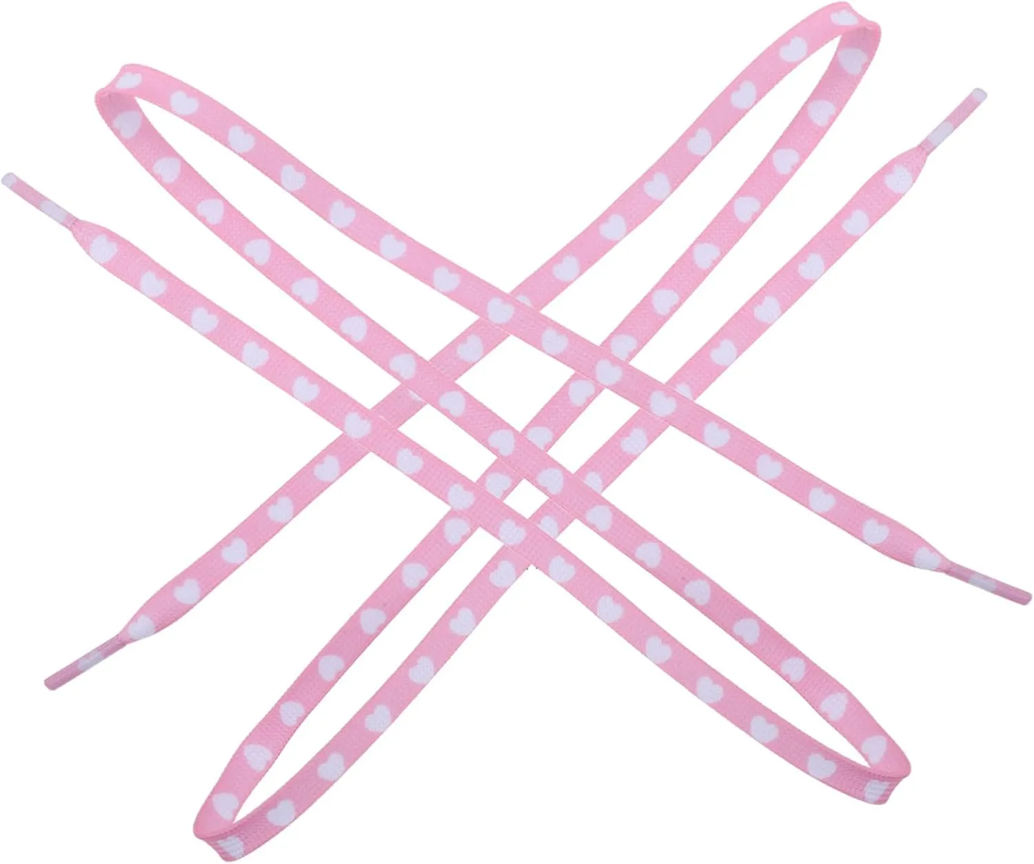 1 Pair Heart Printed Flat Shoelaces for Sneakers Pink Athletic Shoe Strings for Teens Adults Stylish Comfortable Durable Laces for Personalizing Board Shoes