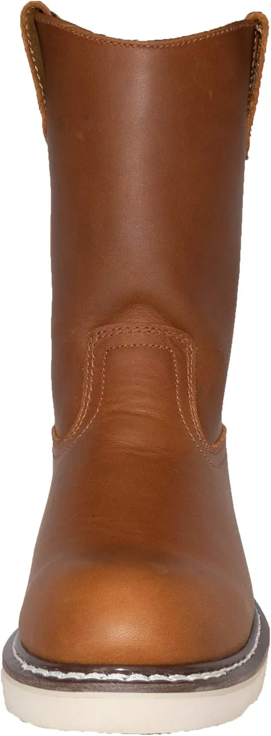 Ad Tec 8" Mens Side Zipper Wellington Work Boots Composite Toe & Mud Free Outsole