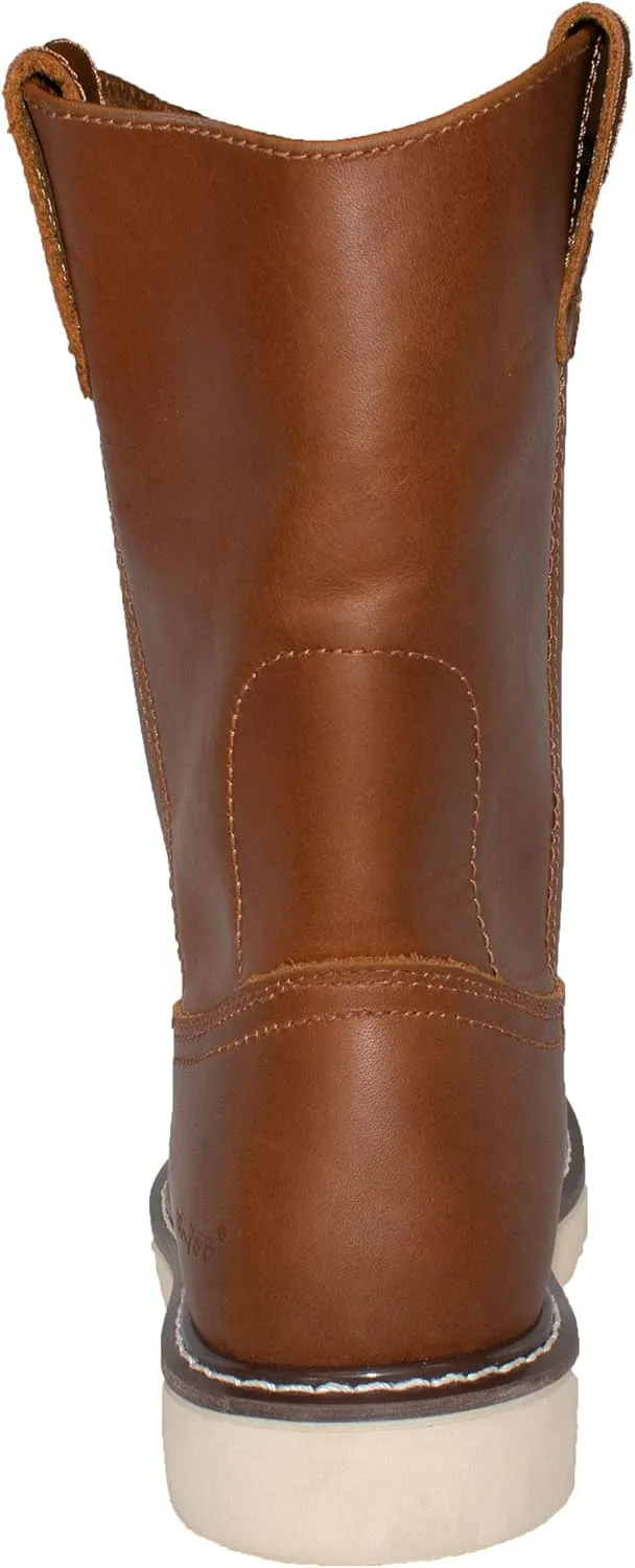 Ad Tec 8" Mens Side Zipper Wellington Work Boots Composite Toe & Mud Free Outsole
