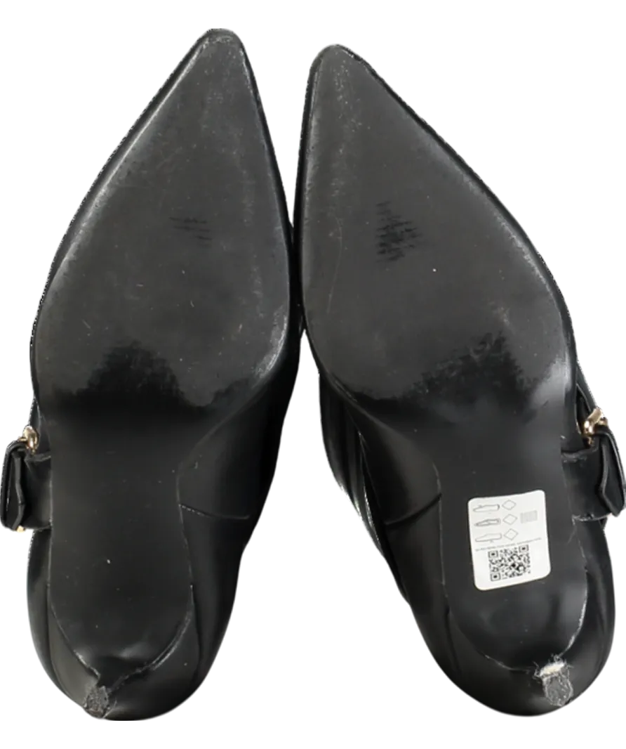 ASOS Black Faux Leather Buckle Detail Boots UK 4 EU 37