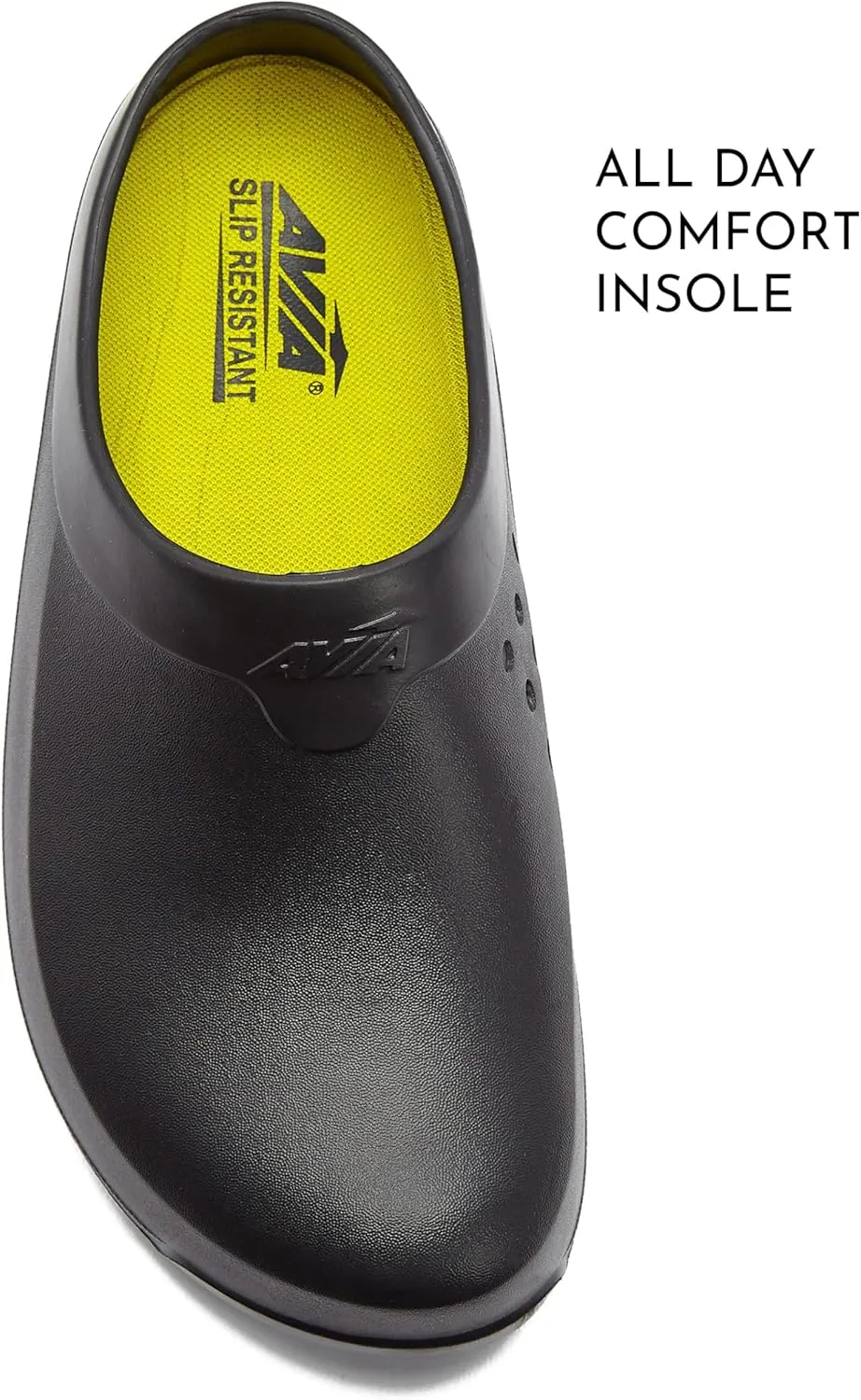 Avia Flame Men's Clogs, Slip Resistant Shoes for Men Food Service, Non Slip Restaurant and Chef Shoes Men Slip Resistant for Kitchen Work or Nursing, Black, Oil and Water Resistant