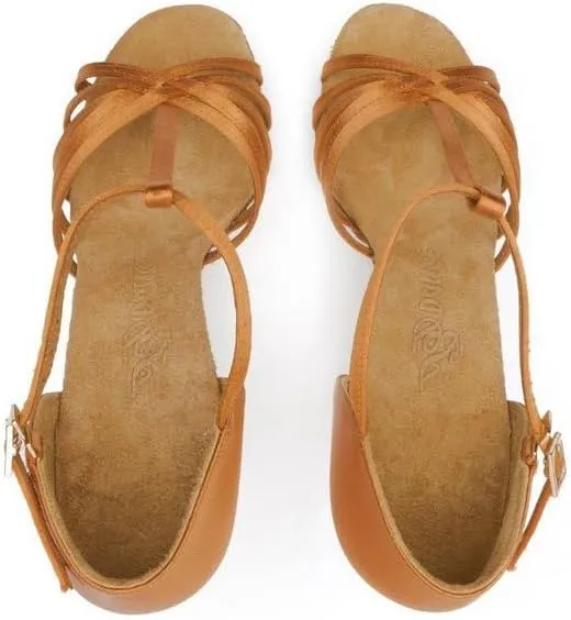 BDdance Women's Latin Salsa Tango Jazz Ballroom Performance Practice Heels #217, Dark Tan, 4.5-11