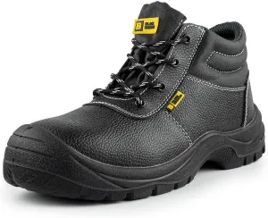 Black Hammer Mens Safety Boots Work Shoes Leather Steel Toe Cap Lightweight Footwear S3 SRC 1400 Black