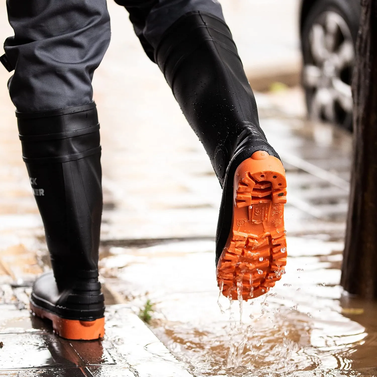 Black Hammer Mens Waterproof Steel Toe Cap Wellies with Steel Midsole Wellington Boots S5 SRC 9988