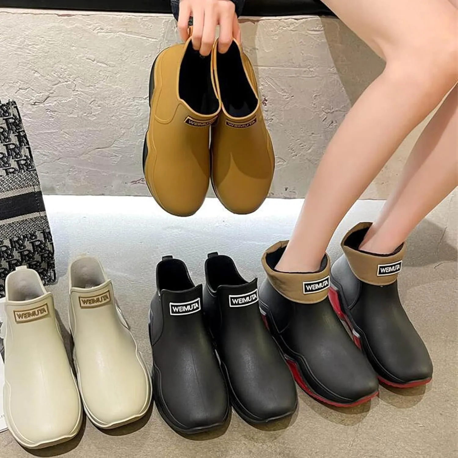 Botas de lluvia para hombres y mujeres, zapatos de goma, botas de lluvia clidas y modernas para mujeres, pesca, lavado de autos, cocina, exteriores, zapatos impermeables