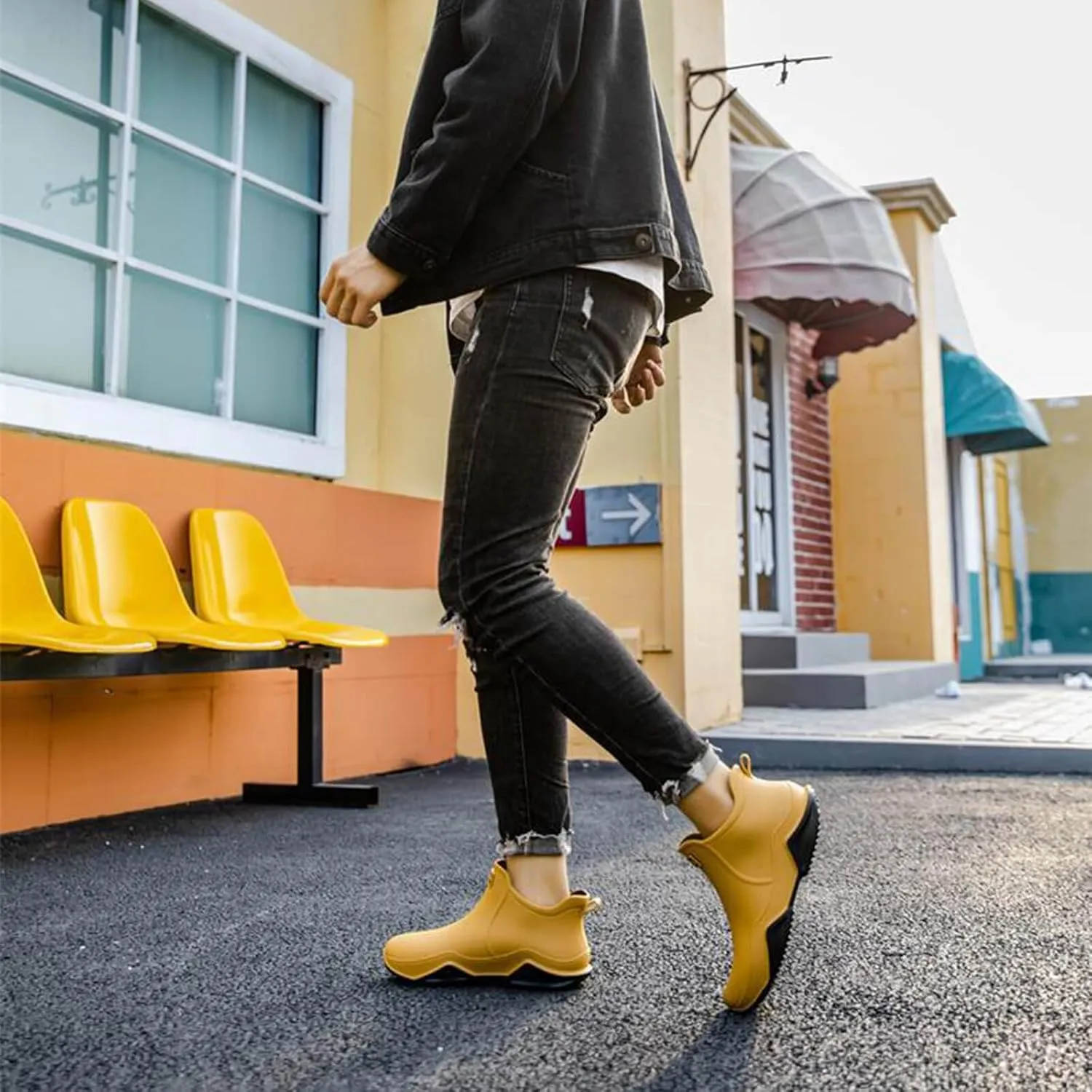 Botas de lluvia para hombres y mujeres, zapatos de goma, botas de lluvia clidas y modernas para mujeres, pesca, lavado de autos, cocina, exteriores, zapatos impermeables