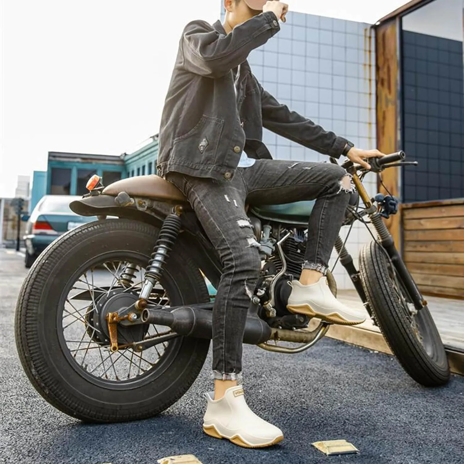 Botas de lluvia para hombres y mujeres, zapatos de goma, botas de lluvia clidas y modernas para mujeres, pesca, lavado de autos, cocina, exteriores, zapatos impermeables
