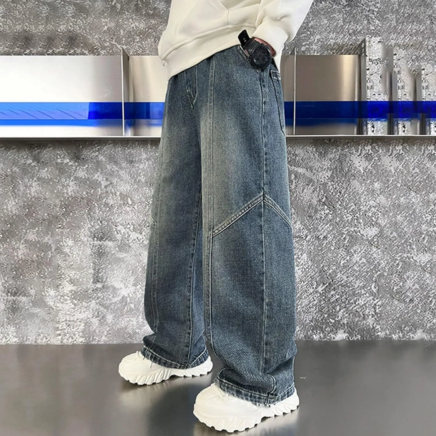 Boys Baggy Pants Elastic Waist Comfortable Loose Fit Casual Trousers for Everyday Outdoor Activities Stylish Kids