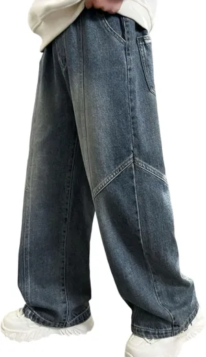 Boys Baggy Pants Elastic Waist Comfortable Loose Fit Casual Trousers for Everyday Outdoor Activities Stylish Kids