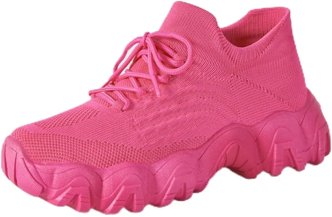 Breathable Mesh Y2K Chunky Platform Sneakers Height Increasing Comfort Support for Walking Running Travel Everyday Casual Wear Lightweight Stylish Design