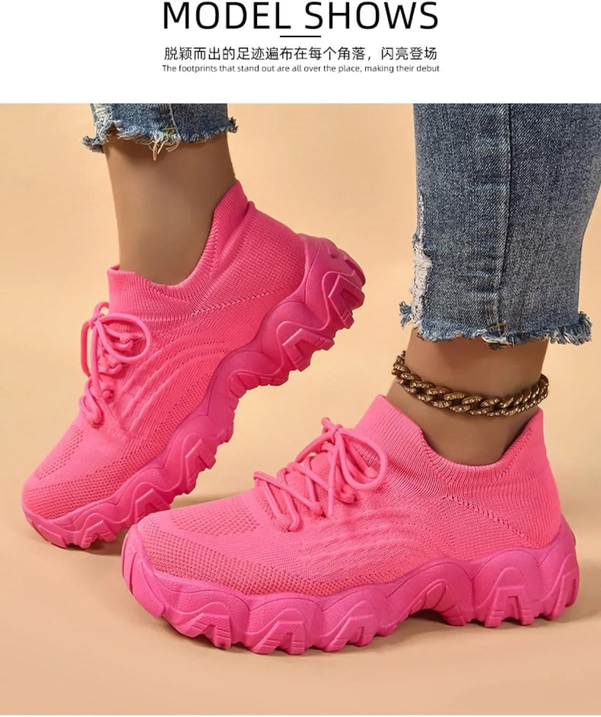 Breathable Mesh Y2K Chunky Platform Sneakers Height Increasing Comfort Support for Walking Running Travel Everyday Casual Wear Lightweight Stylish Design