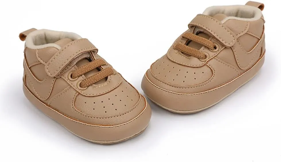 Clowora Unsex Baby Shoes Boys Girls Infant Sneakers Non-Slip Soft Rubber Sole Toddler Crib First Walker Lightweight Shoes