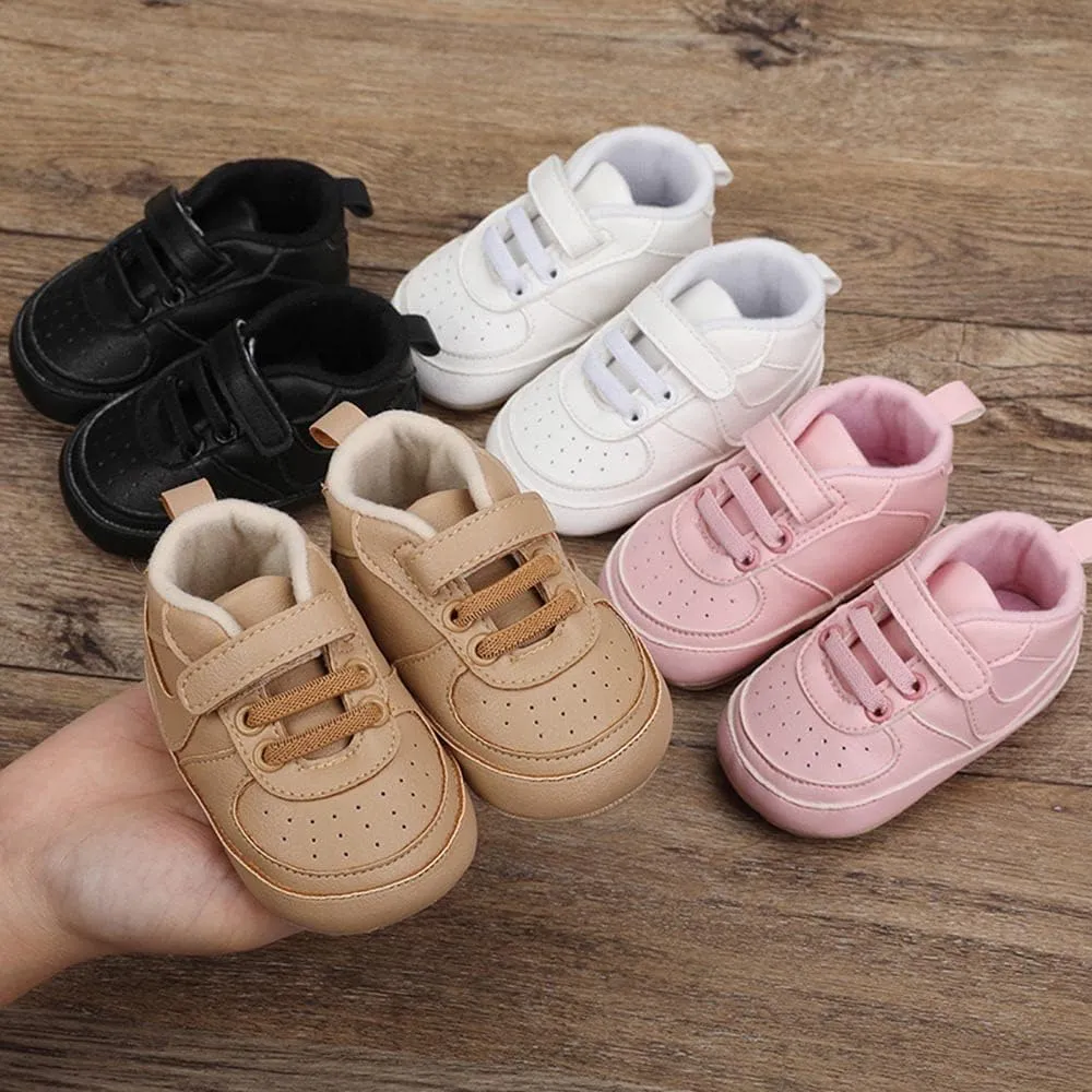 Clowora Unsex Baby Shoes Boys Girls Infant Sneakers Non-Slip Soft Rubber Sole Toddler Crib First Walker Lightweight Shoes