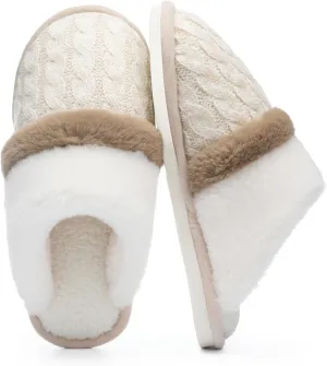 Cozy Slippers for Women Indoor and Outdoor Fuzzy House Shoes with Memory Foam Anti-Skid Sole Gifts for Women Mom Ladies