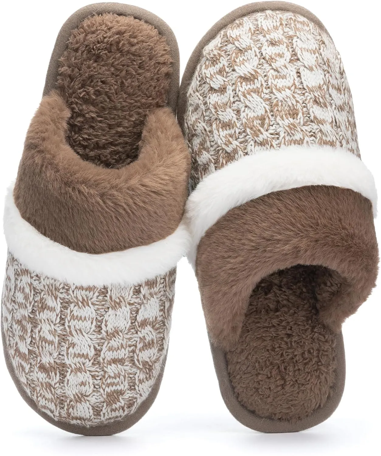 Cozy Slippers for Women Indoor and Outdoor Fuzzy House Shoes with Memory Foam Anti-Skid Sole Gifts for Women Mom Ladies