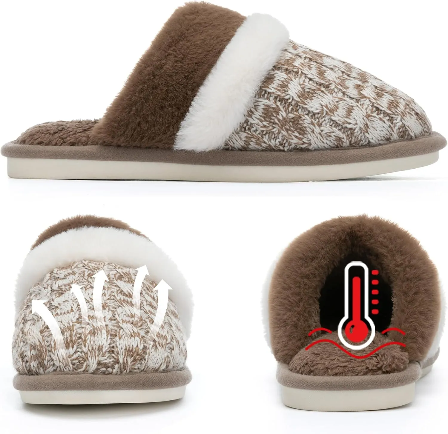 Cozy Slippers for Women Indoor and Outdoor Fuzzy House Shoes with Memory Foam Anti-Skid Sole Gifts for Women Mom Ladies