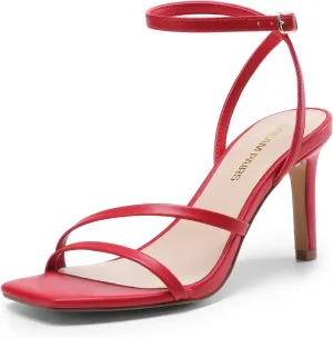 DREAM PAIRS Womens High Stilettos Heels Open Toe Square Sandals Ankle Strap Pumps Sexy Comfort Strappy Dress Shoes Party Wedding Heeled Sandals