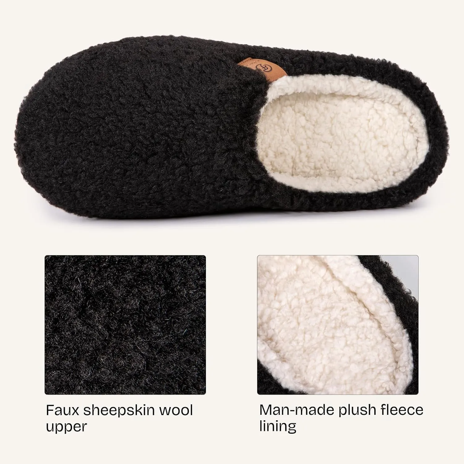 EverFoams Women's Fuzzy Slip-on Slippers Soft Comfy Memory Foam Indoor House Shoes