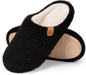 EverFoams Women's Fuzzy Slip-on Slippers Soft Comfy Memory Foam Indoor House Shoes