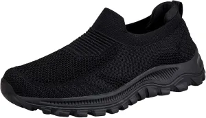 Girls Casual Fashion Sneaker Walking Shoes Women Sport Shoes Fashionable Slip On New Pattern Simple And Pure Color Comfortable And Lightweight Non Slip Espadrilles Workout Gym Outdoor Shoes (Black, 9)