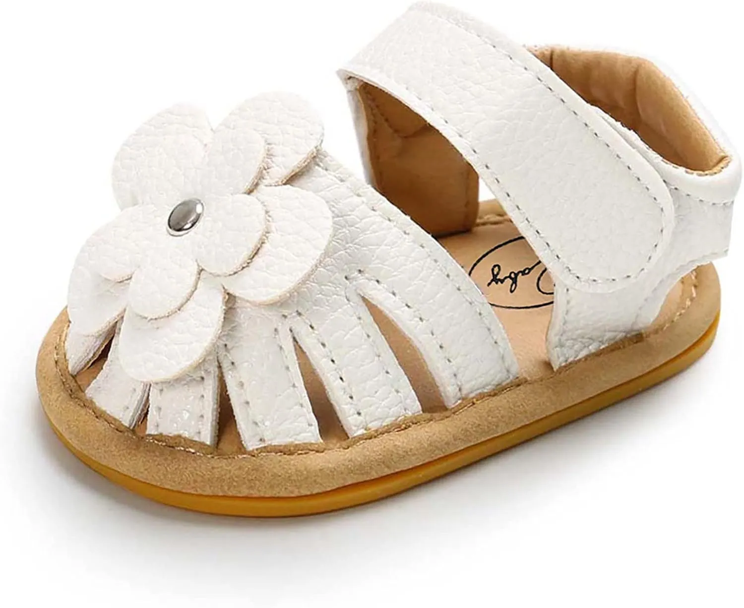 Girls Kids Flower Sandals Split Toe Flat Wide Shoes Baby Kids Ankle Strap Summer Fashion Comfy Shoes Leather Soft Comfy