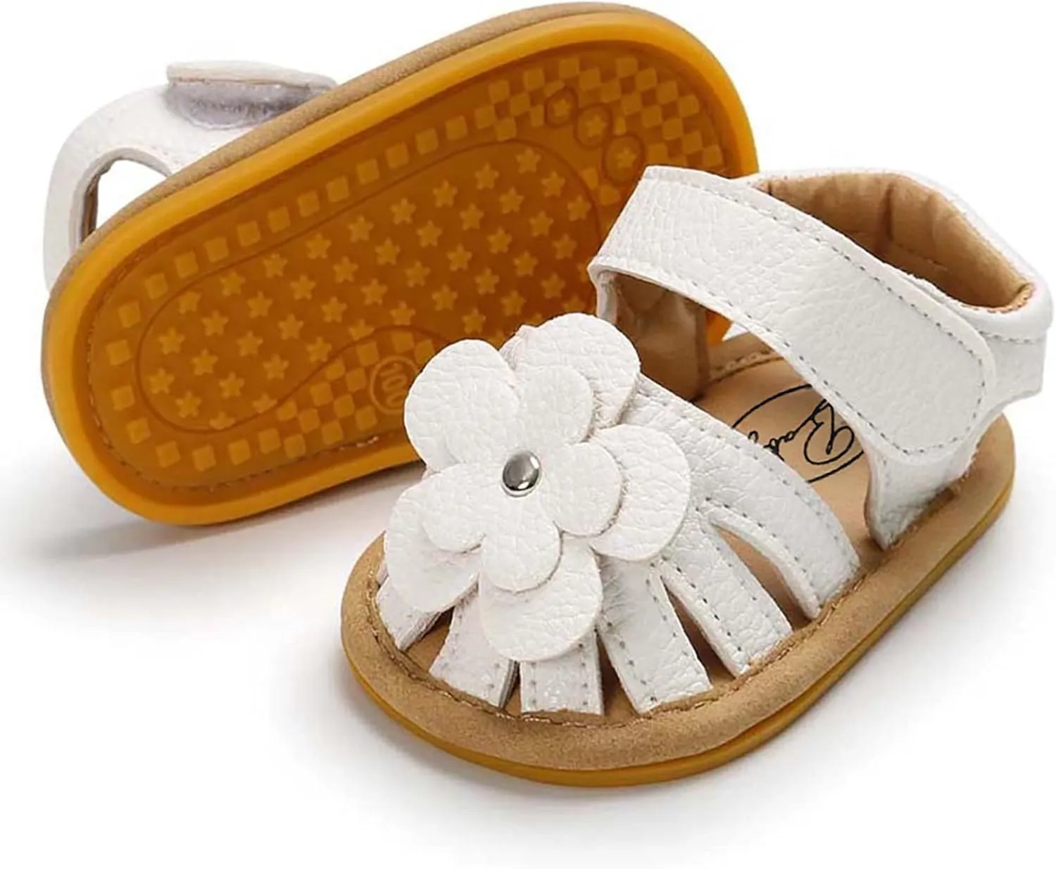 Girls Kids Flower Sandals Split Toe Flat Wide Shoes Baby Kids Ankle Strap Summer Fashion Comfy Shoes Leather Soft Comfy