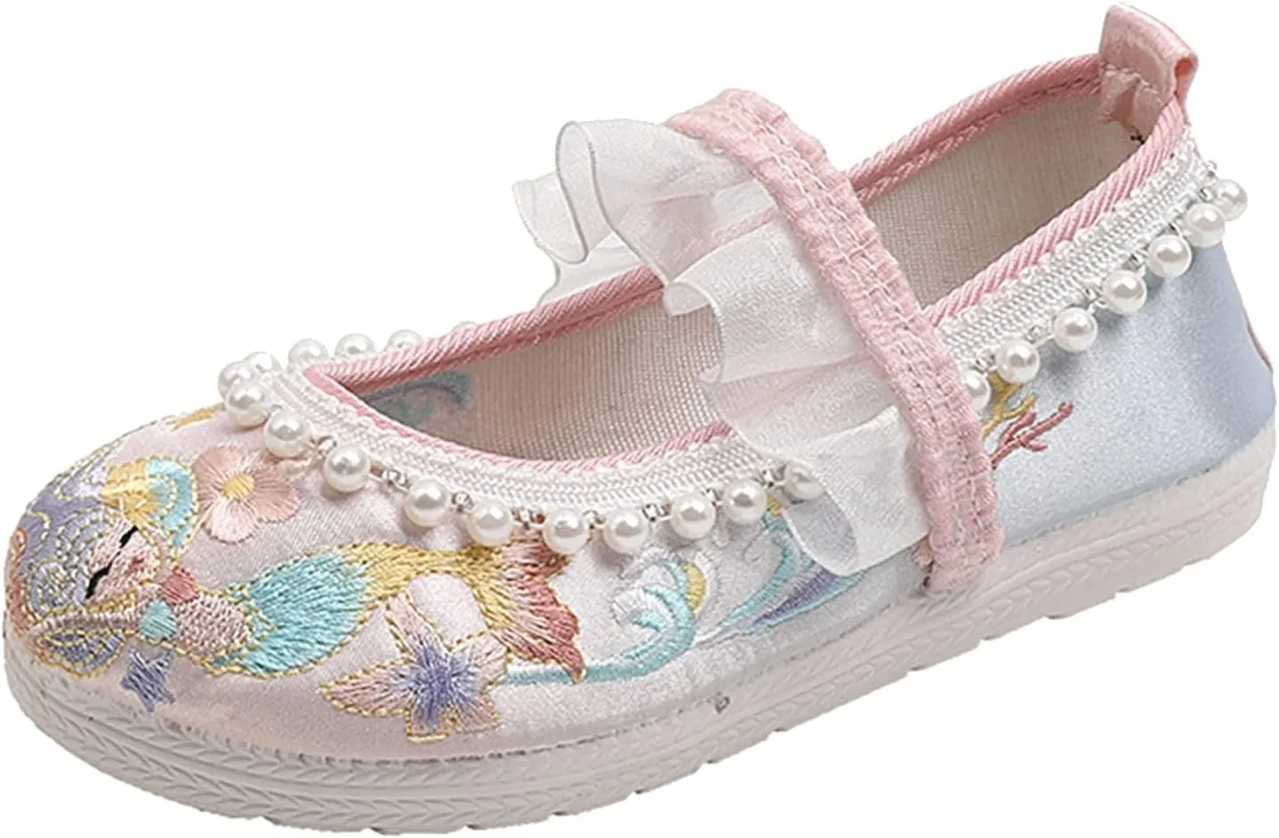 Girls Kids Pearl Princess Shoes Toddler Flat Wide Crb Sandals Summer Outdoor Dress Loafers Cute Ankle Trendy Shoes