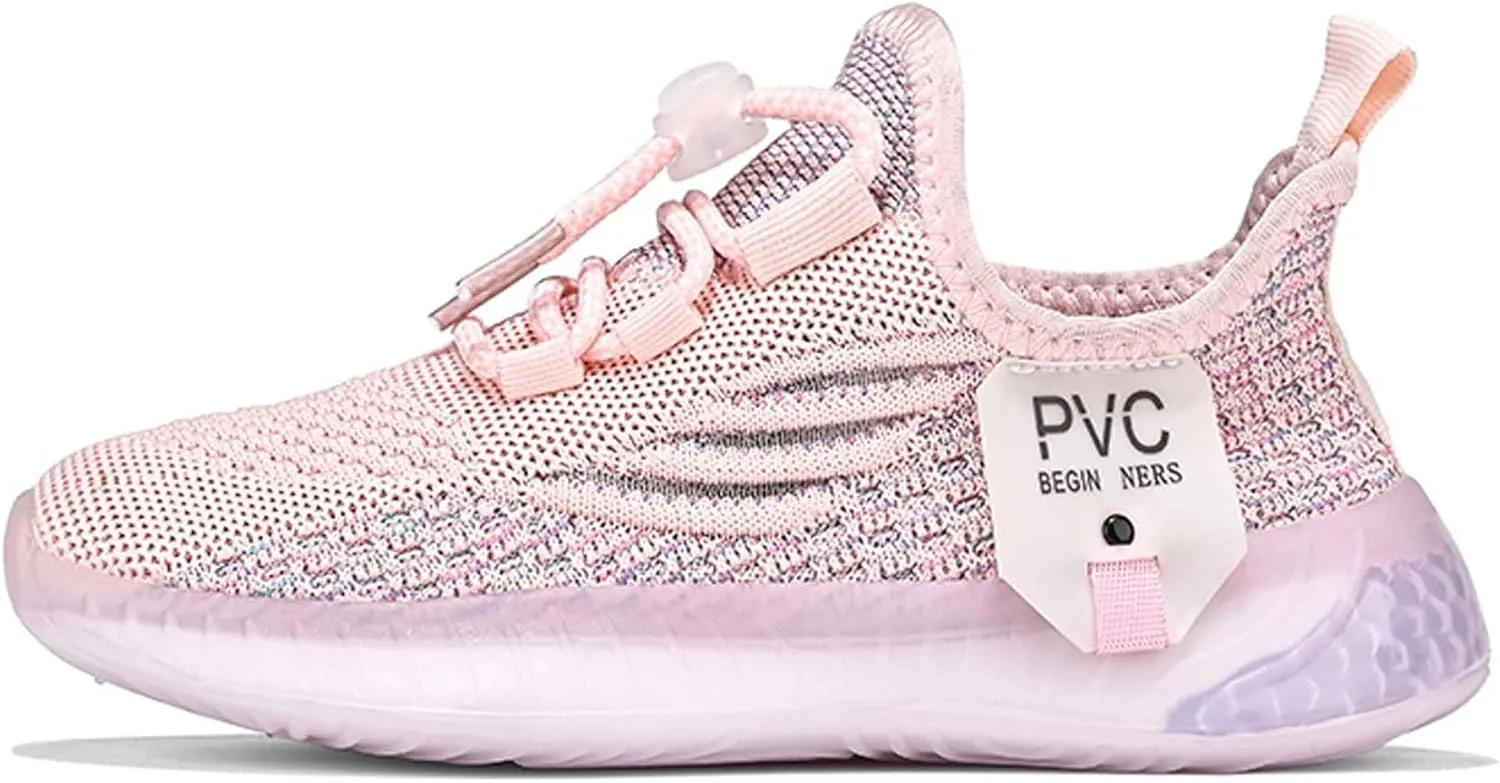Girls Tennis Shoes Kids Running Shoes Toddler Lace-Up Lightweight Walking Slip On Sneakers