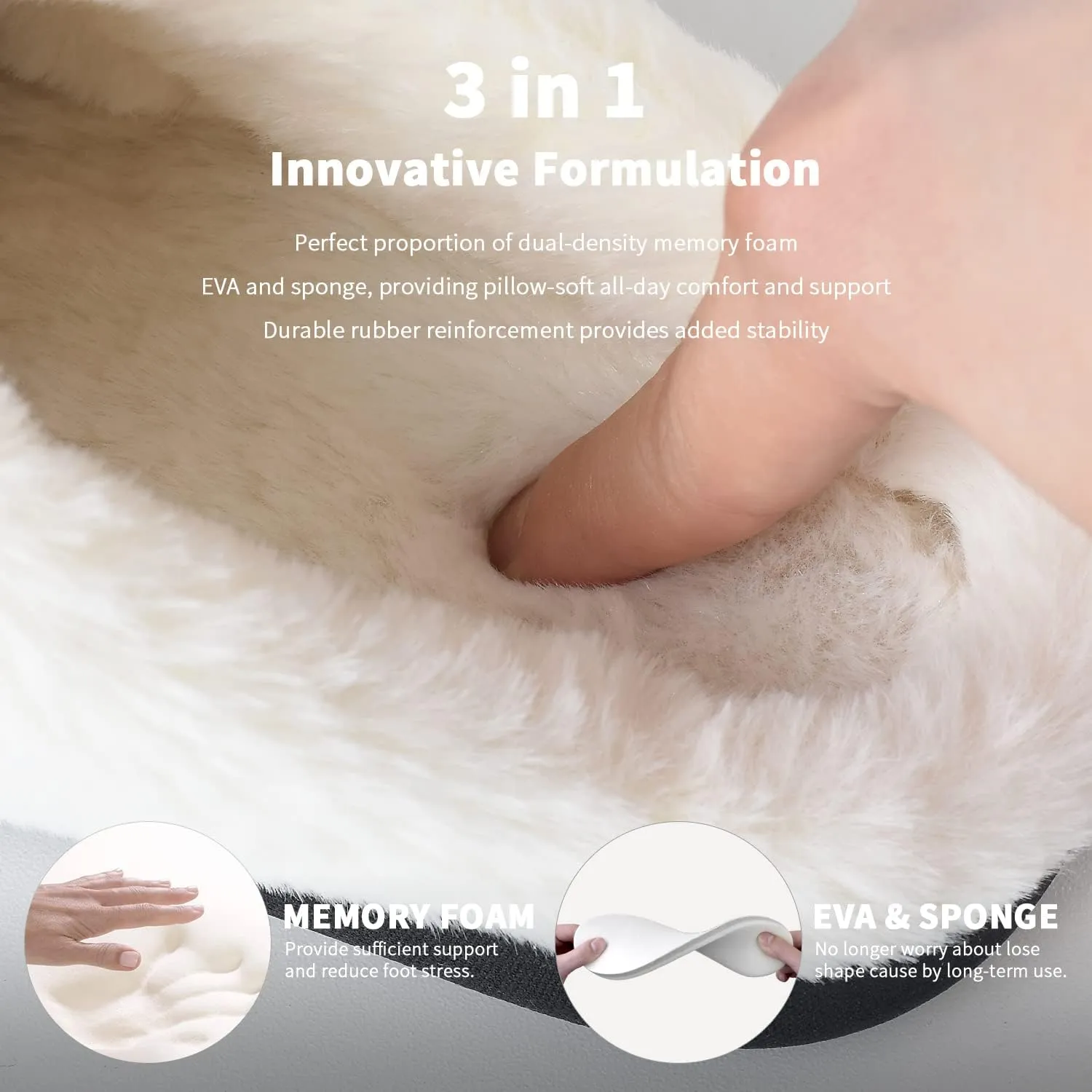 Homitem Fuzzy Slippers for Women Indoor and Outdoor Fluffy Bedroom House Shoes with Arch Support Memory Foam Winter Warm Ladeis Cute Comfy Cozy