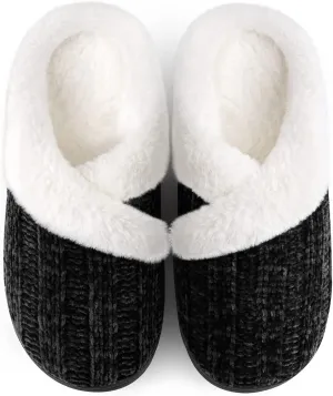 Homitem Fuzzy Slippers for Women Indoor and Outdoor Fluffy Bedroom House Shoes with Arch Support Memory Foam Winter Warm Ladeis Cute Comfy Cozy
