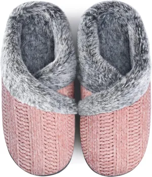 Homitem Fuzzy Slippers for Women Indoor and Outdoor Fluffy Bedroom House Shoes with Arch Support Memory Foam Winter Warm Ladeis Cute Comfy Cozy