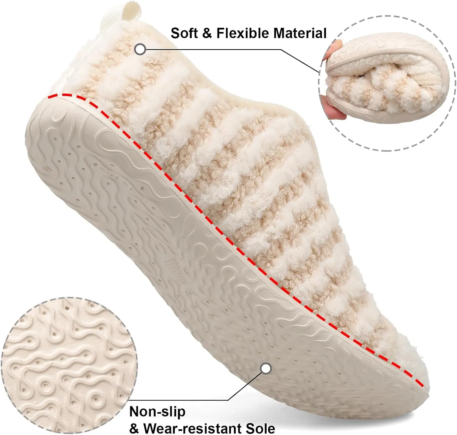 JIASUQI Womens Slippers Fuzzy Slip-on House Shoes Indoor Outdoor Slippers for Women