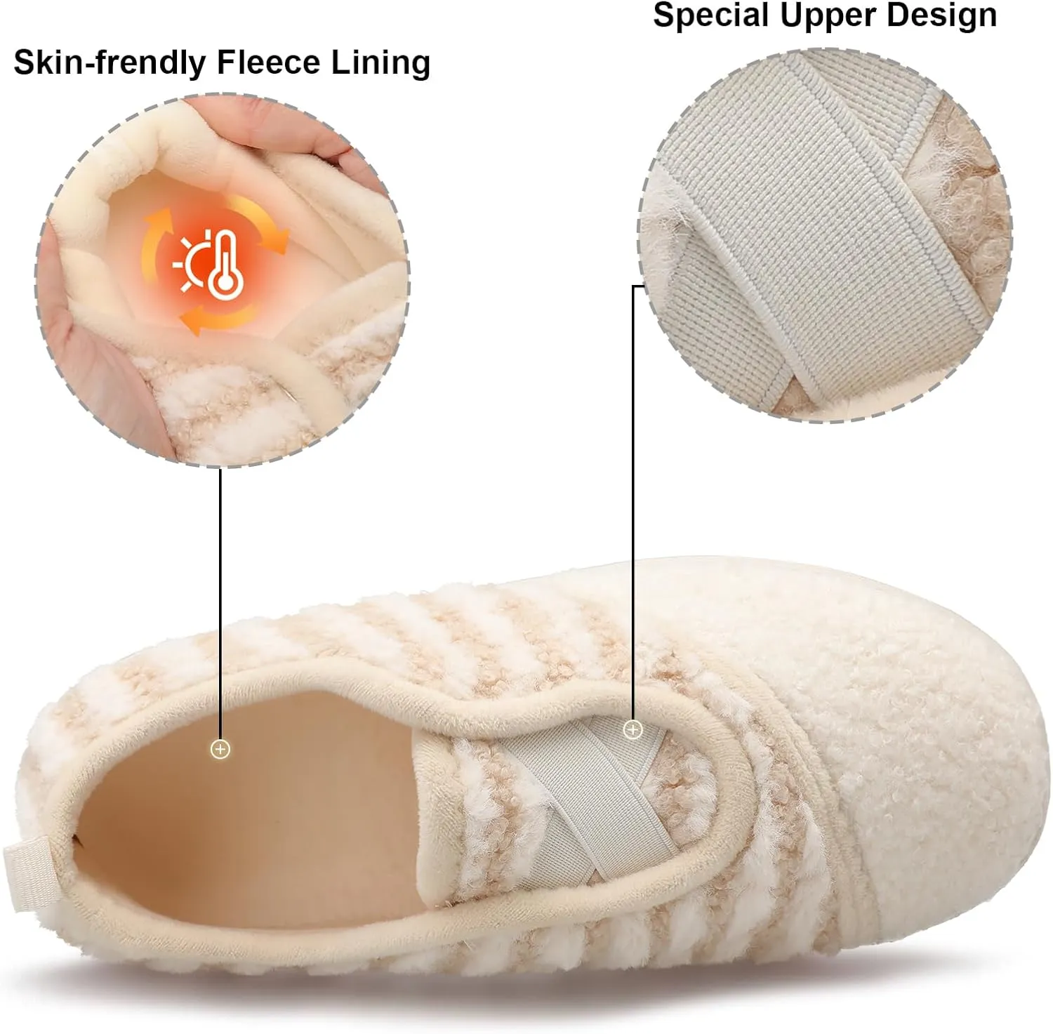 JIASUQI Womens Slippers Fuzzy Slip-on House Shoes Indoor Outdoor Slippers for Women