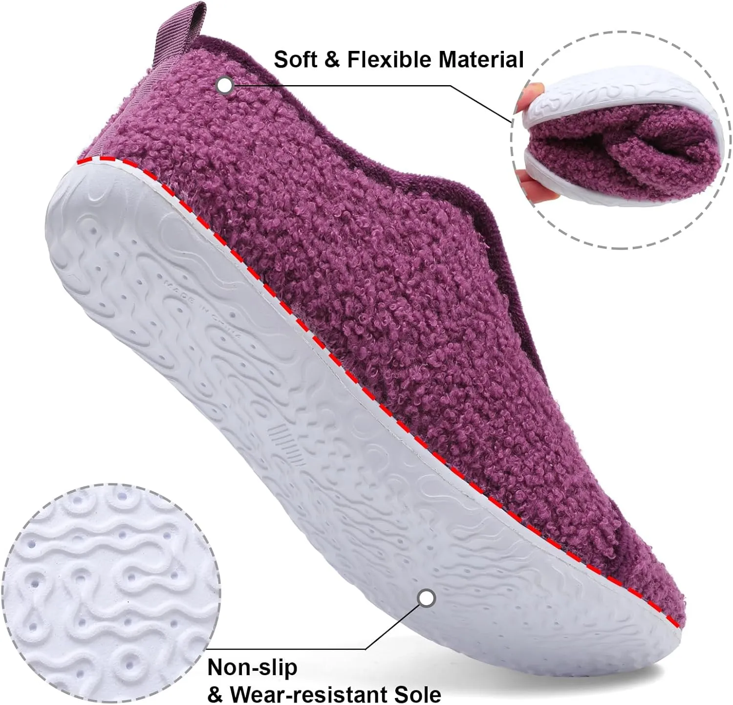 JIASUQI Womens Slippers Fuzzy Slip-on House Shoes Indoor Outdoor Slippers for Women