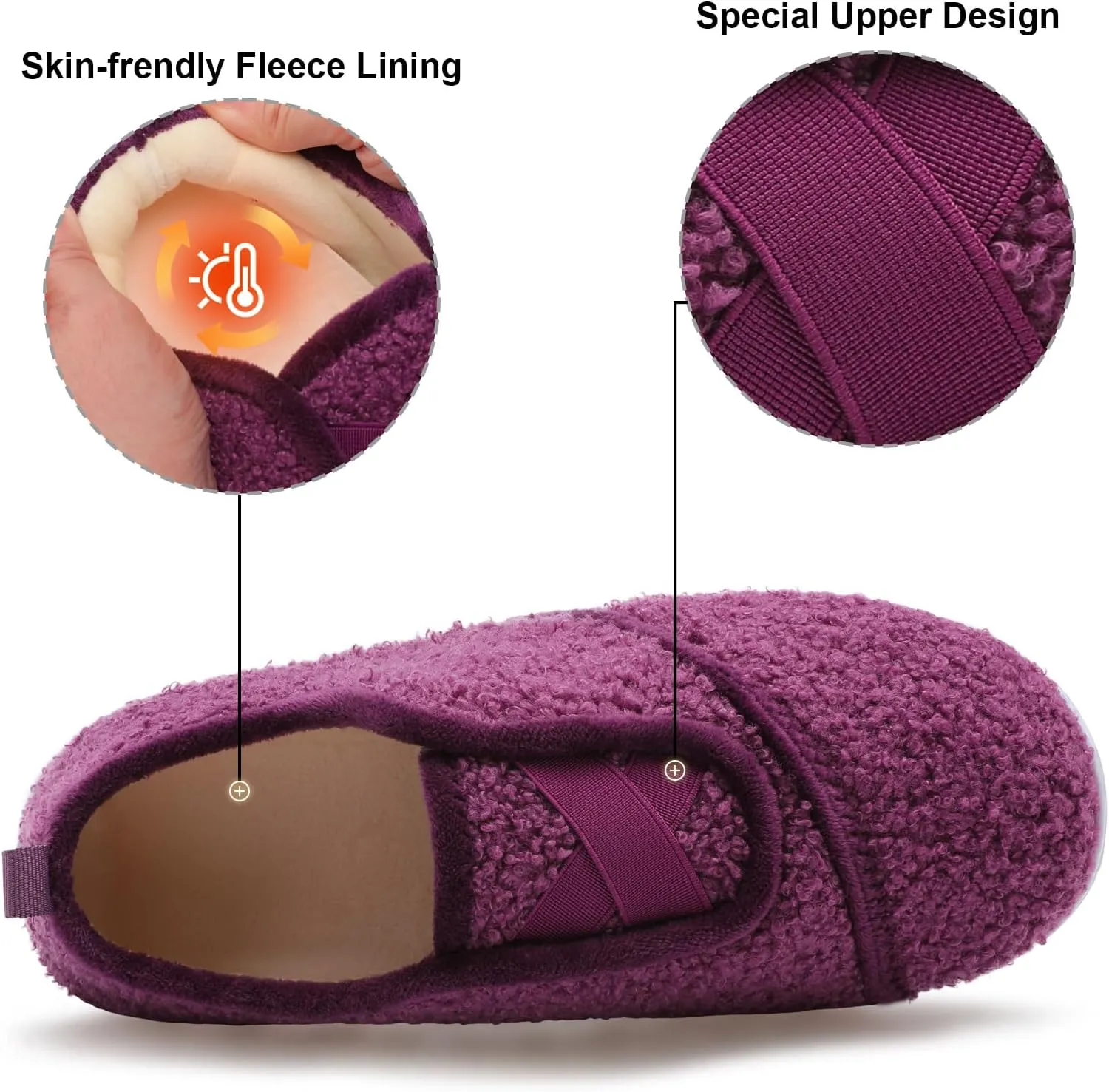 JIASUQI Womens Slippers Fuzzy Slip-on House Shoes Indoor Outdoor Slippers for Women