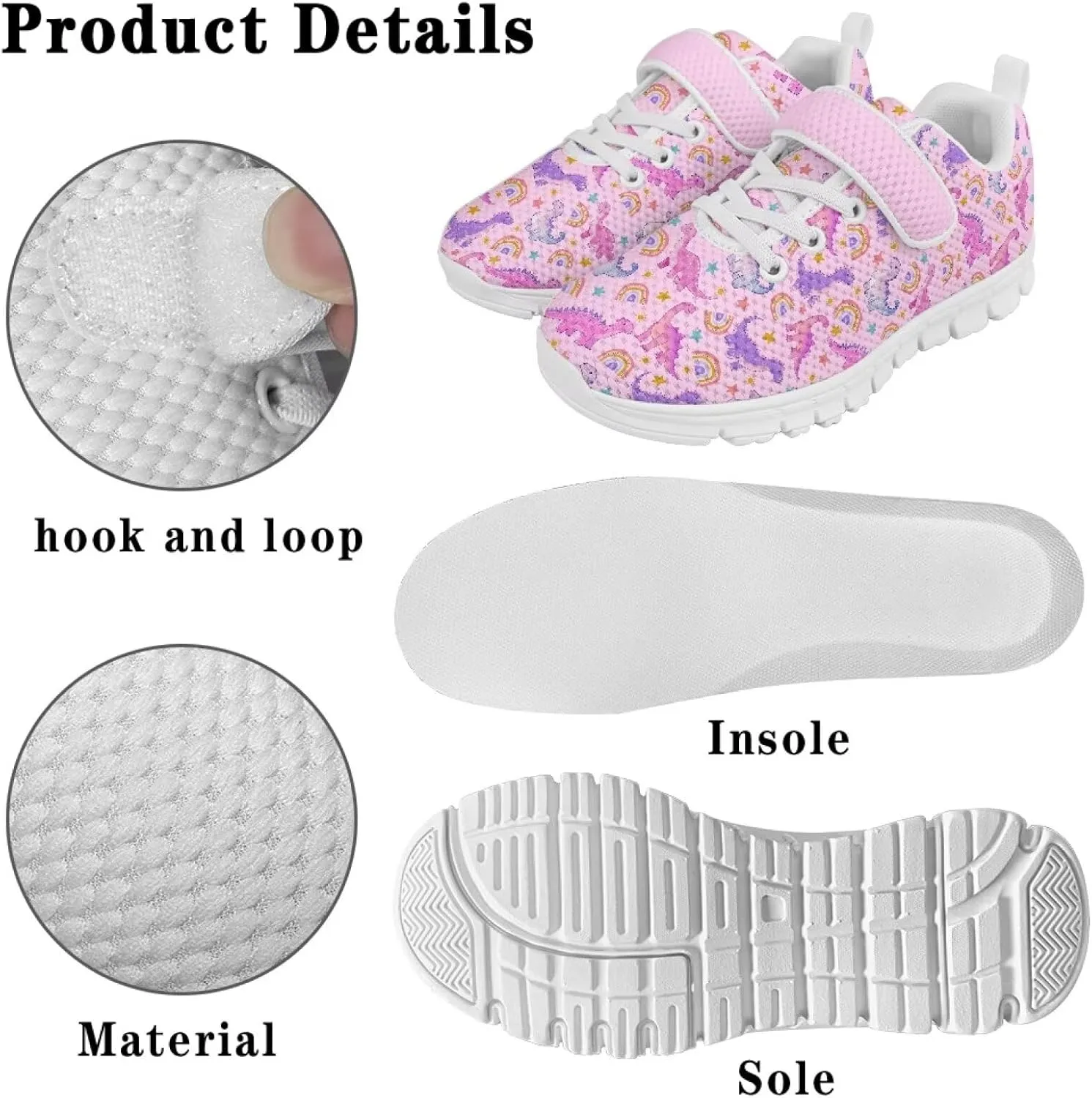 Kids Tennis Gym Shoes Slip On Sneakers Comfy Running Athletic Shoes