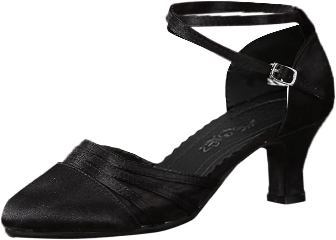 Latin Dance Shoes for Women Glitter Ballroom Shoes Closed Toe Party Shoe Comfortable Wedding Shoe with Ankle Strap