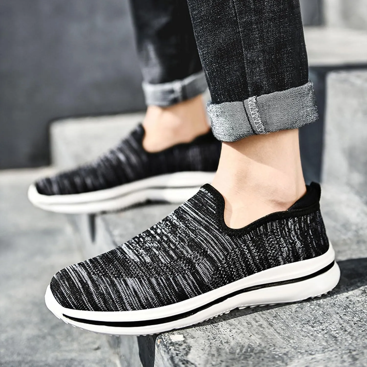 Lightweight Breathable Mesh Men's Shoes, Fashionable Sneakers for Spring/Summer Casual Wear, Ideal for Work and Weekend Outings Casual Socks Shoes Mens with Comfort Sole and Arch Support