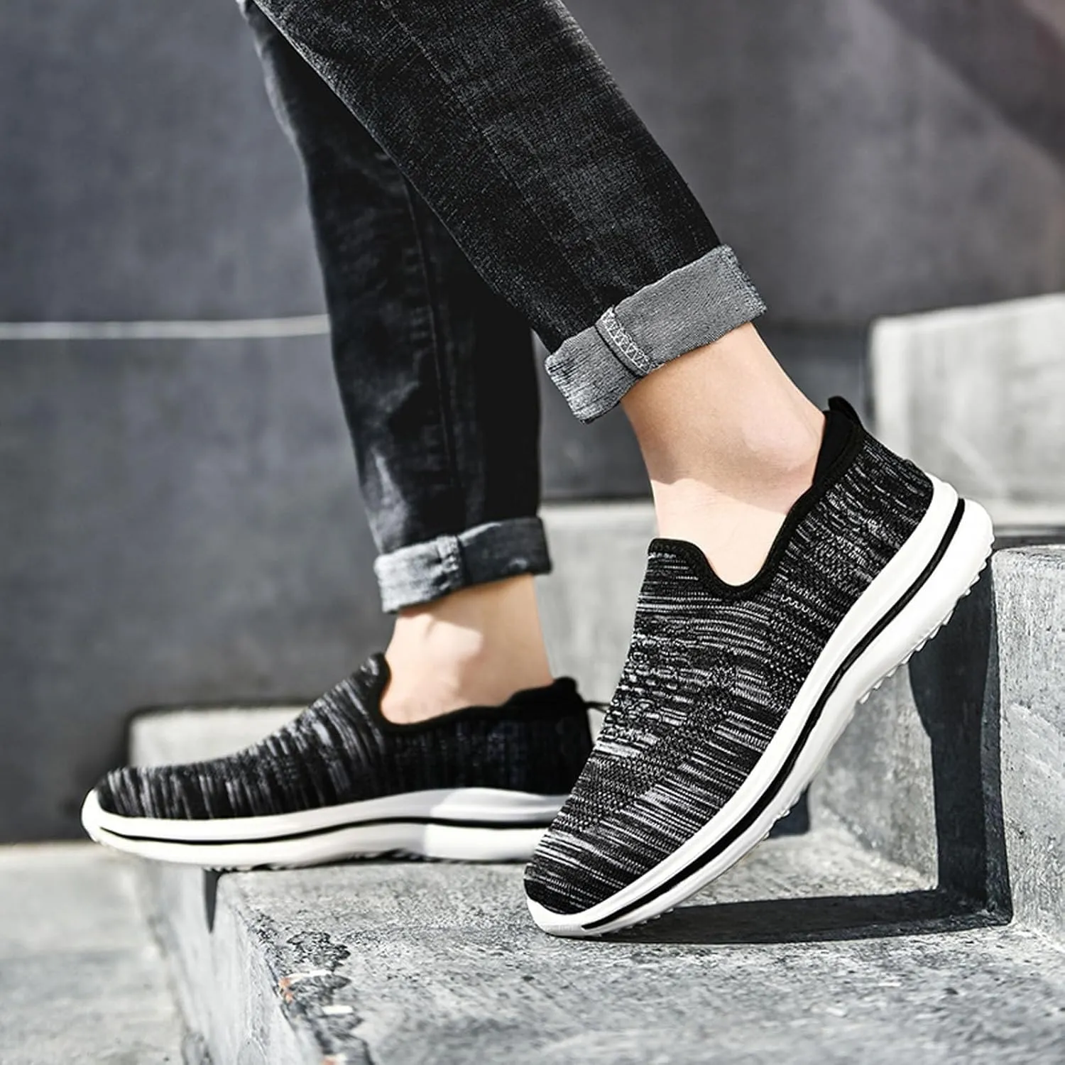 Lightweight Breathable Mesh Men's Shoes, Fashionable Sneakers for Spring/Summer Casual Wear, Ideal for Work and Weekend Outings Casual Socks Shoes Mens with Comfort Sole and Arch Support