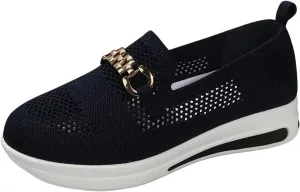 Loafers for Women Trendy Mesh Knit Walking Shoes Sock Sneakers Lightweight Comfy Breathable Casual Pull-on Daily Shoe