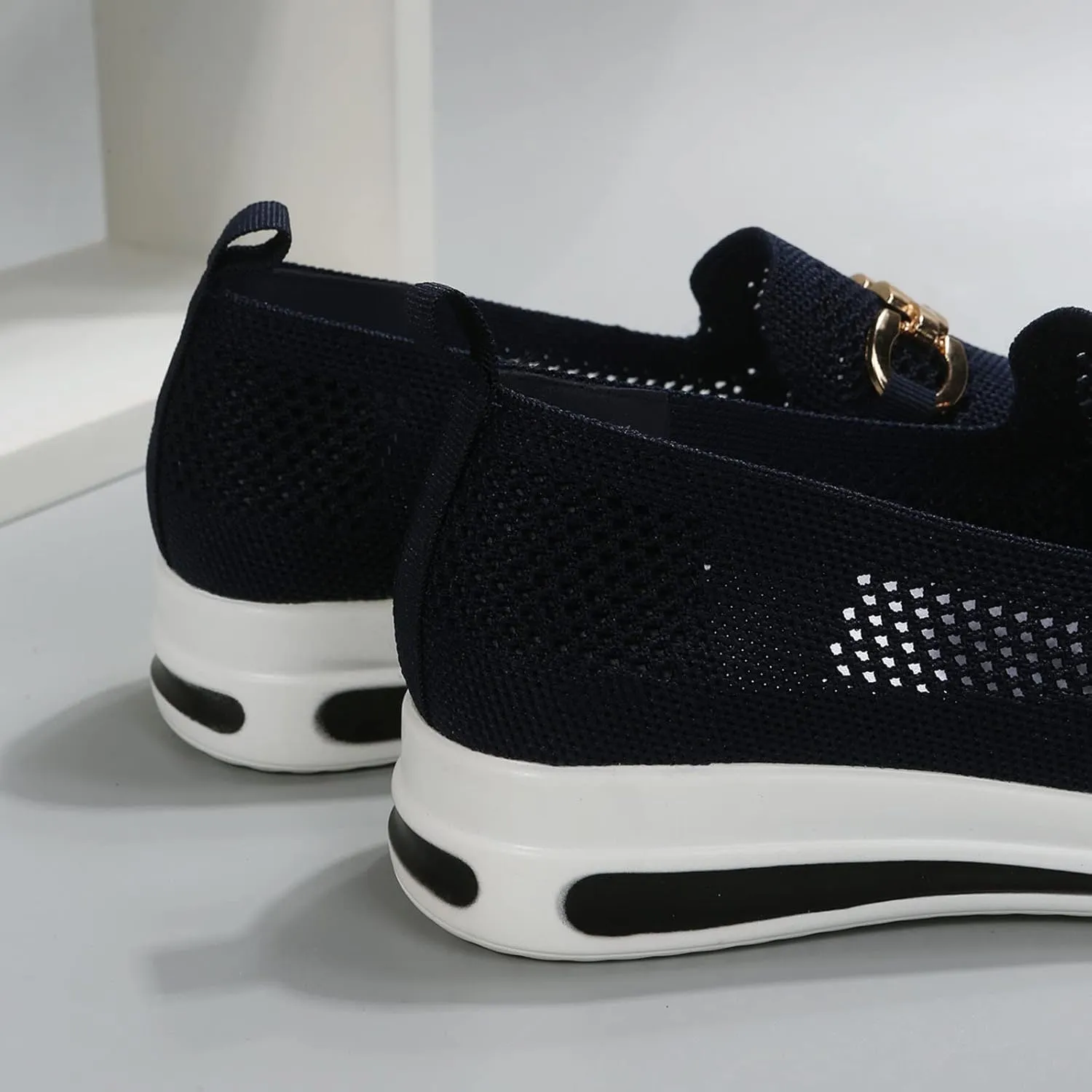 Loafers for Women Trendy Mesh Knit Walking Shoes Sock Sneakers Lightweight Comfy Breathable Casual Pull-on Daily Shoe