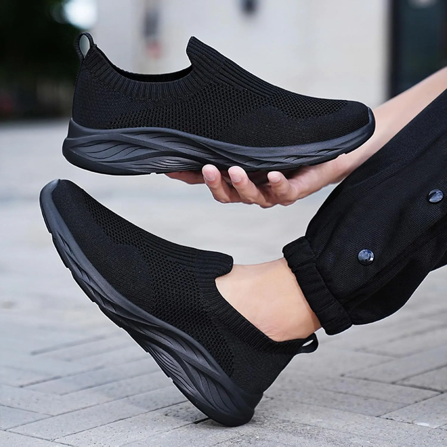Men's Lightweight Slip on Walking Sneakers Breathable Mesh Comfortable Athletic Shoes for Running, Gym Training & Casual Daily Wear Fashionable Arch Support Outdoor Casual Mens Sneaker