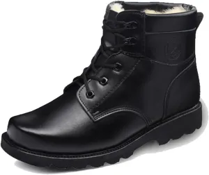 Men's Waterproof Steeltoe Work Boot, Winter Warm Thicker Leather Cozy Non-slip Steel Toe Work Boots, Waterproof Heavy Duty Safety Boots with Puncture Protection, for Warehouse