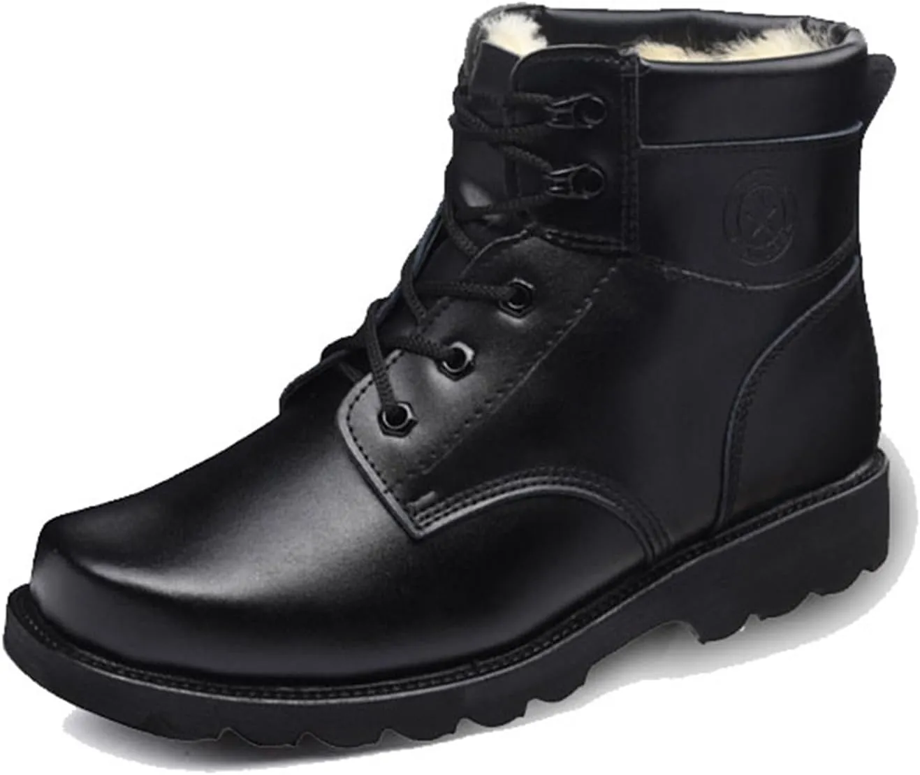 Men's Waterproof Steeltoe Work Boot, Winter Warm Thicker Leather Cozy Non-slip Steel Toe Work Boots, Waterproof Heavy Duty Safety Boots with Puncture Protection, for Warehouse