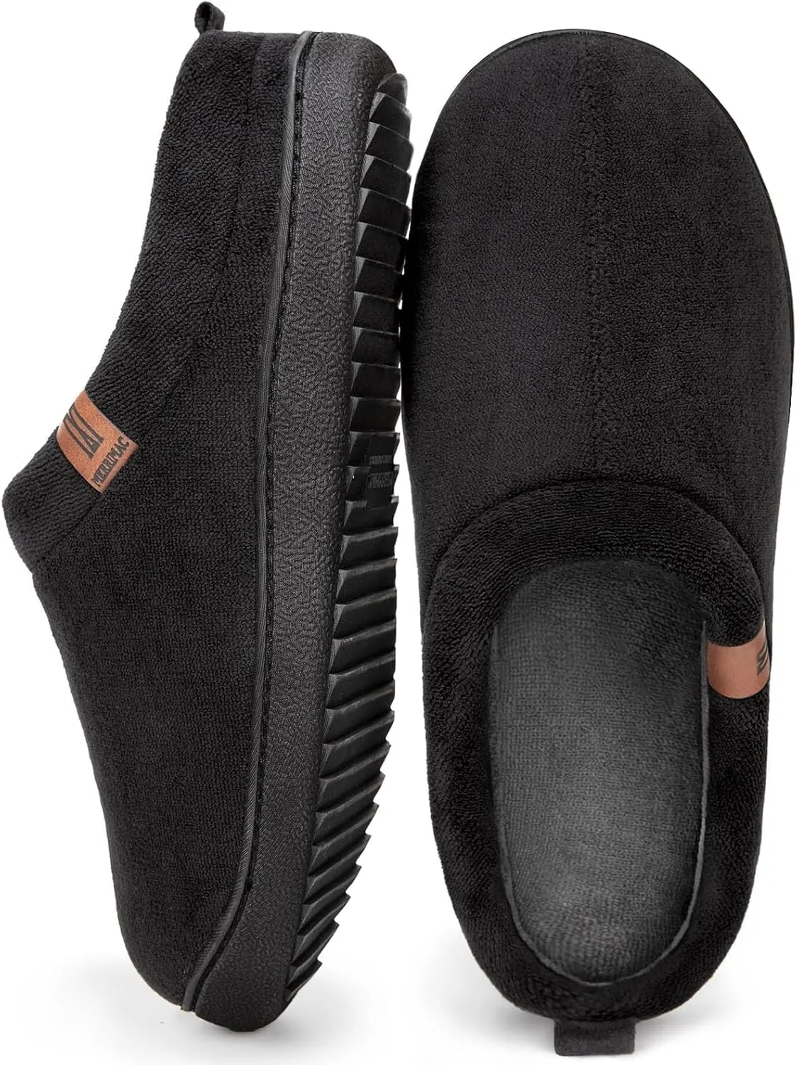 MERRIMAC Men's Slip on Slippers Comfy Memory Foam Non Slip Indoor House Shoes