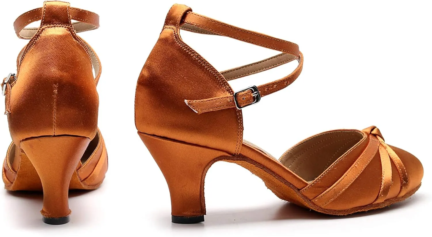 Minishion Women's Closed Toe Dance Heels Comfortable Ballroom Dancing Pumps