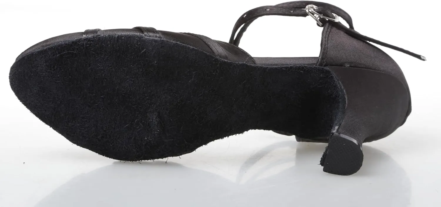 Minishion Women's Closed Toe Dance Heels Comfortable Ballroom Dancing Pumps