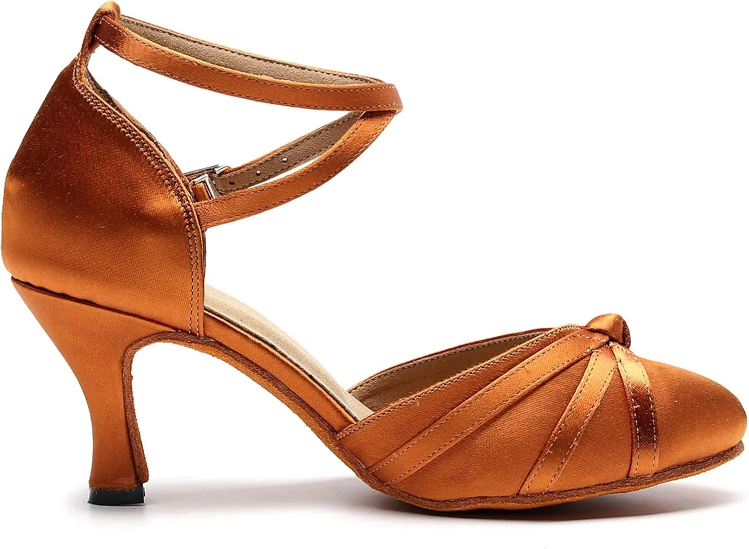 Minishion Women's Closed Toe Dance Heels Comfortable Ballroom Dancing Pumps