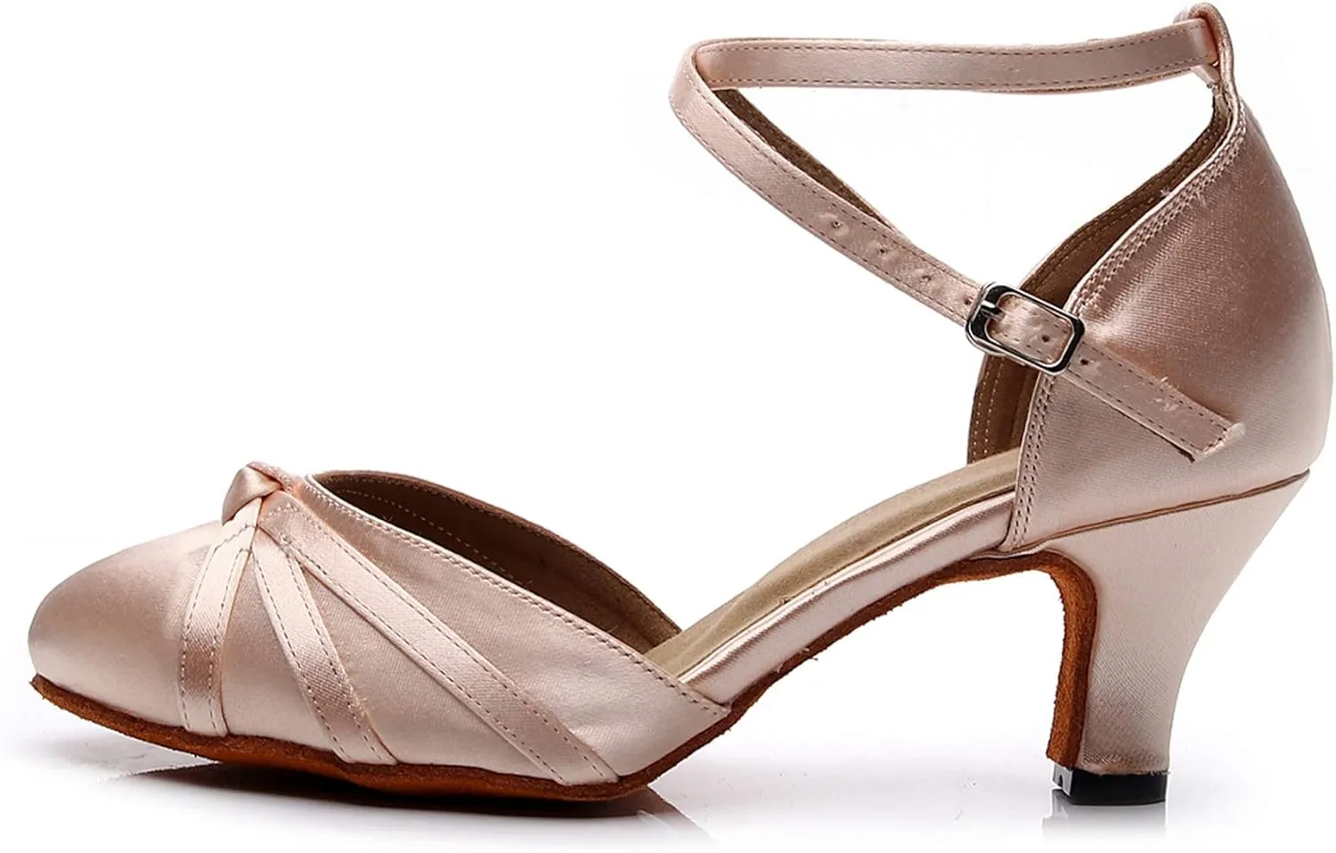 Minishion Women's Closed Toe Dance Heels Comfortable Ballroom Dancing Pumps