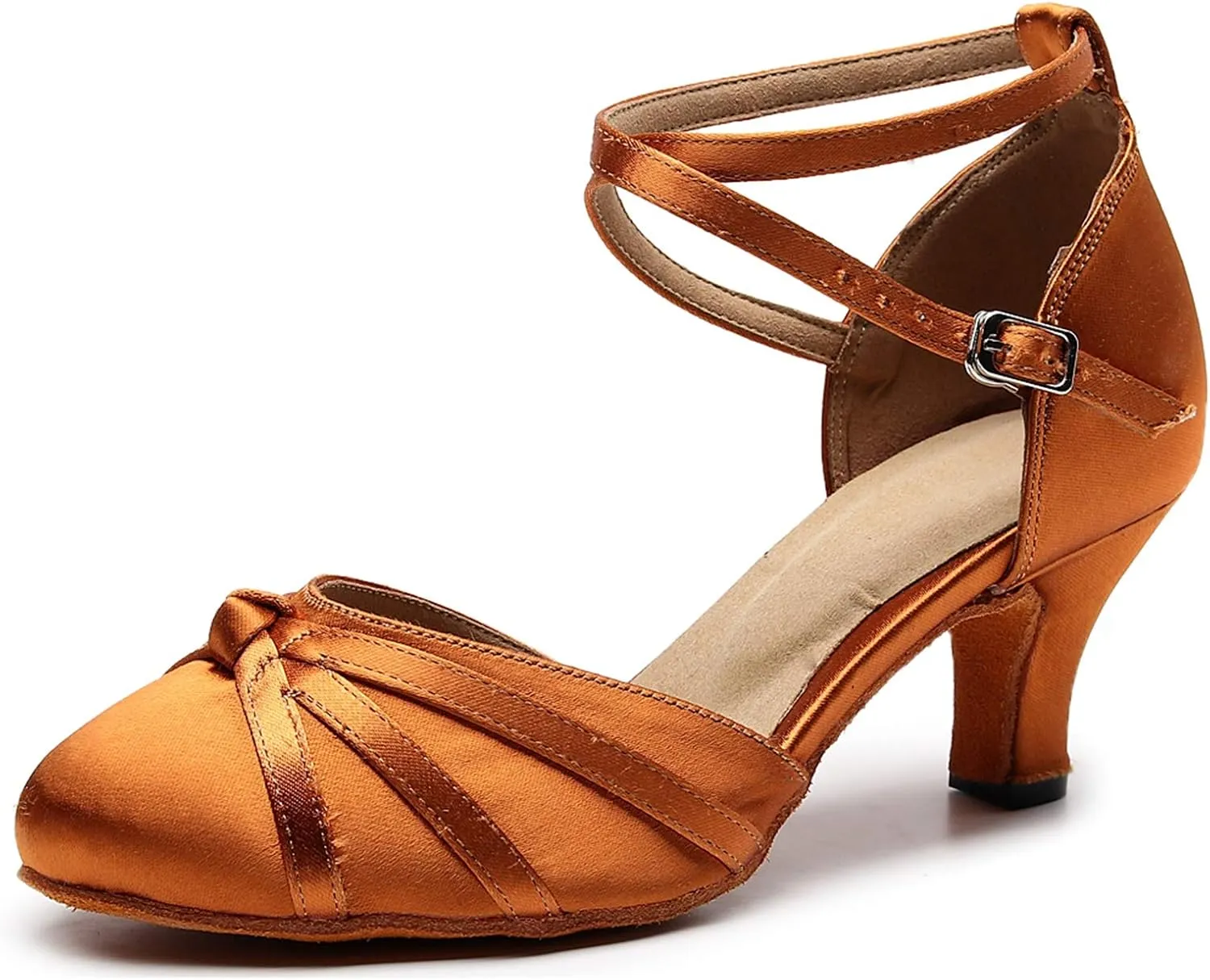 Minishion Women's Closed Toe Dance Heels Comfortable Ballroom Dancing Pumps